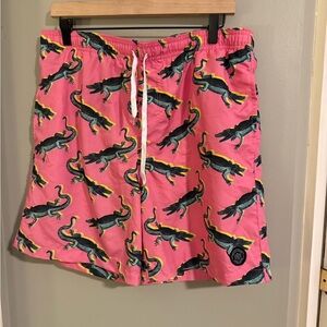 Brooklyn Cloth Pink Alligator Swim Trunks